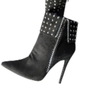 Style‎ Shoes studded faux suede stiletto ankle bootie